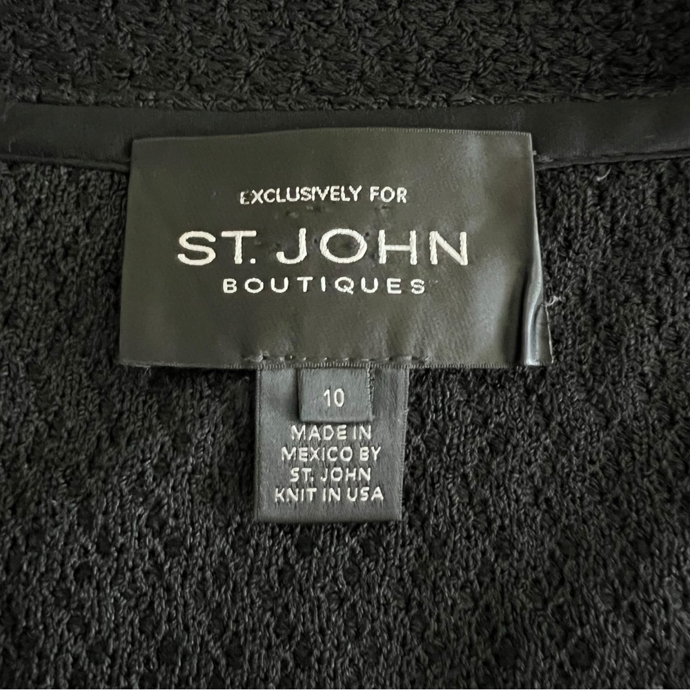 St John Elegant Black Women's Wool Skirt And Blazer Suit Size 10 - Picture 7 of 7